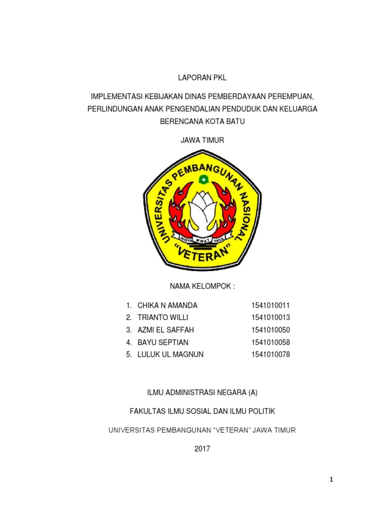 Contoh Laporan Pkl Kebijakan Publik