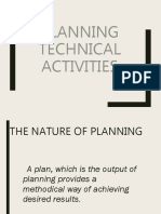 Planning Technical Activities