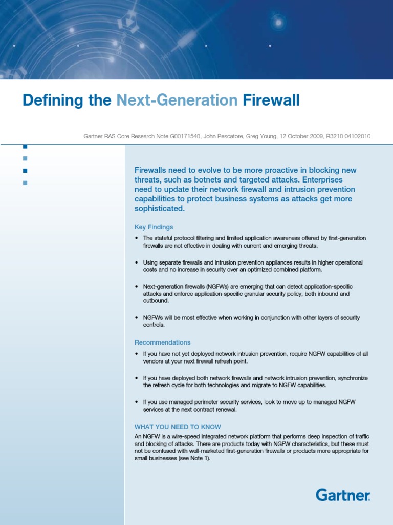 Gartner NGFW Research Note | PDF | Firewall (Computing) | Port ...