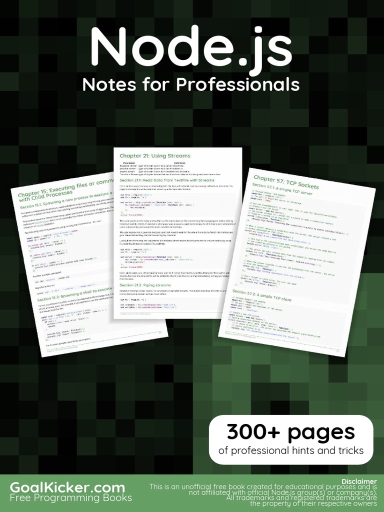 Node Js Notes For Professionals Software Engineering Computing