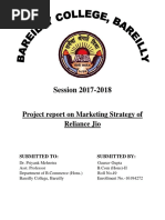 Session 2017-2018: Project Report On Marketing Strategy of Reliance Jio