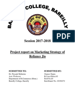 Session 2017-2018: Project Report On Marketing Strategy of Reliance Jio