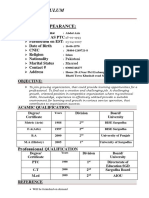 Urriculum Itae: Personal Appearance