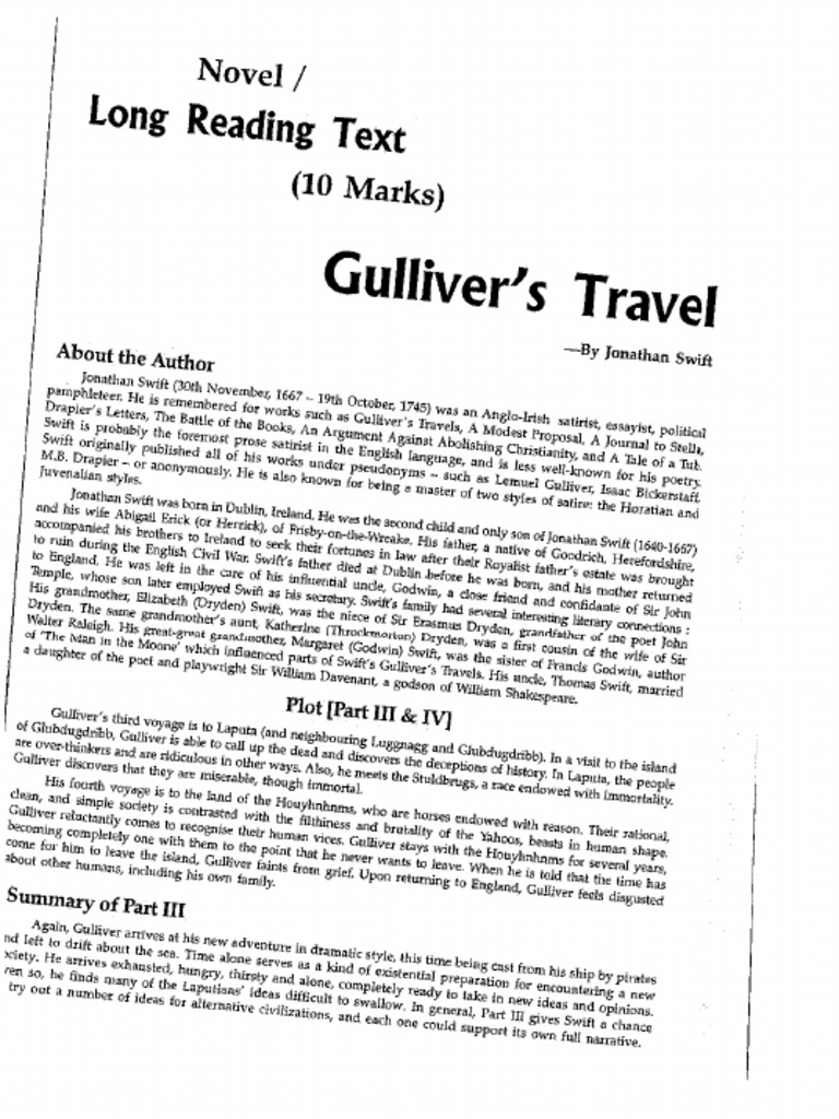 Gulliver's Travels Notes PDF