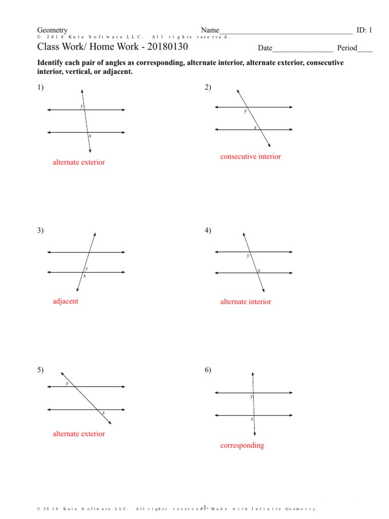 Geo Cw Hw 20180130 Ans Geometry Space