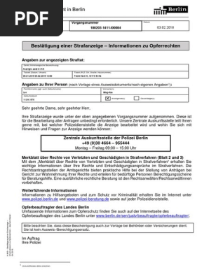 洋書 Ubermittlung Nachrichtendienstlicher Merkblatt Opferschutz | PDF