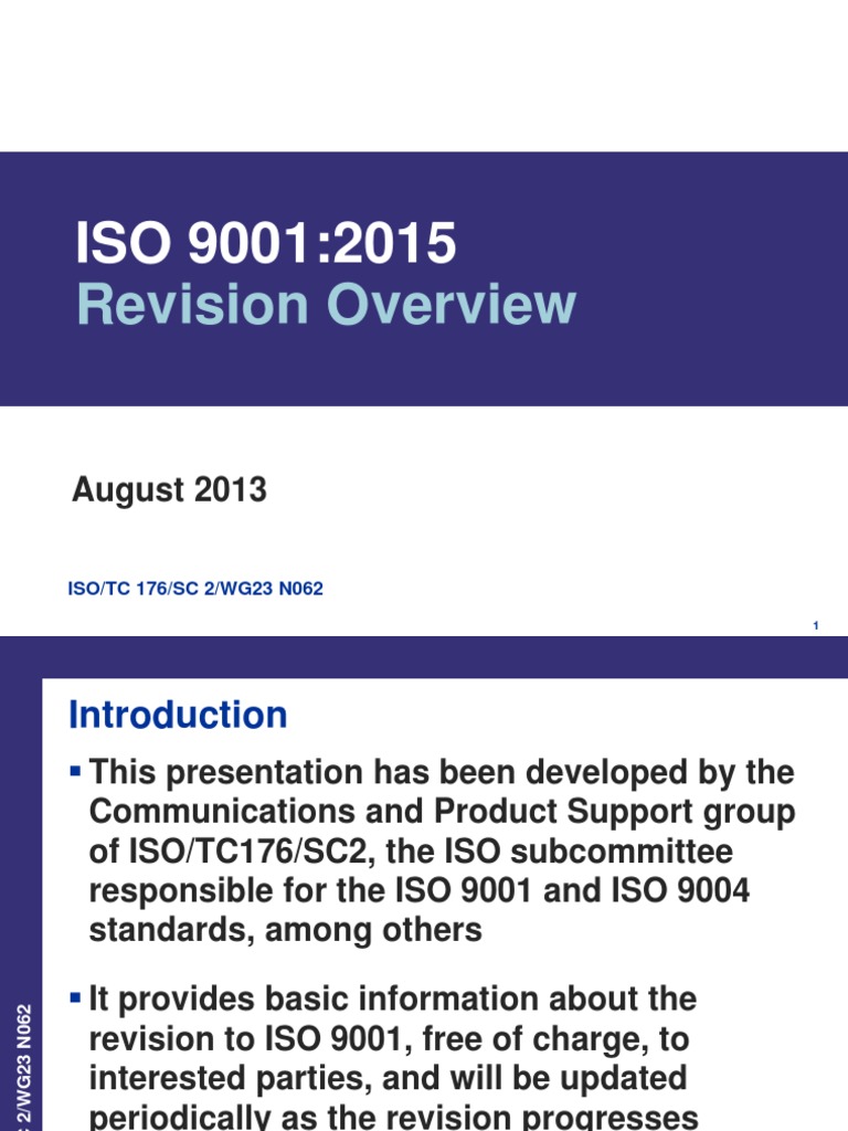 Revision Overview: August 2013 | PDF | International Organization For ...
