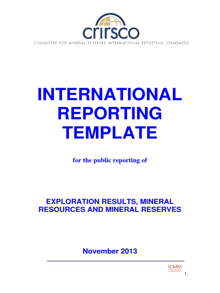 International Reporting Template for Minerals | PDF | Confidence ...