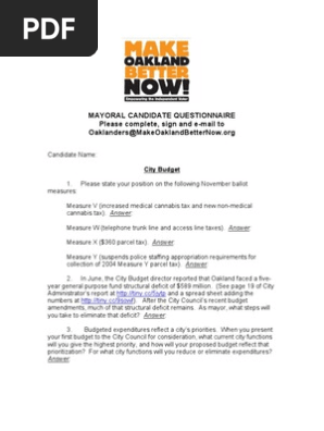 Blank Candidate Questionnaire