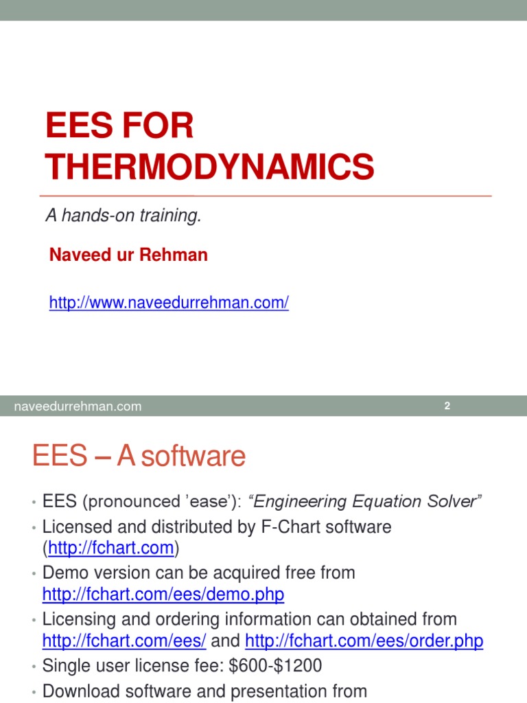 Ees Thermodynamics Software _ Engineering Equation Solver (EES ...