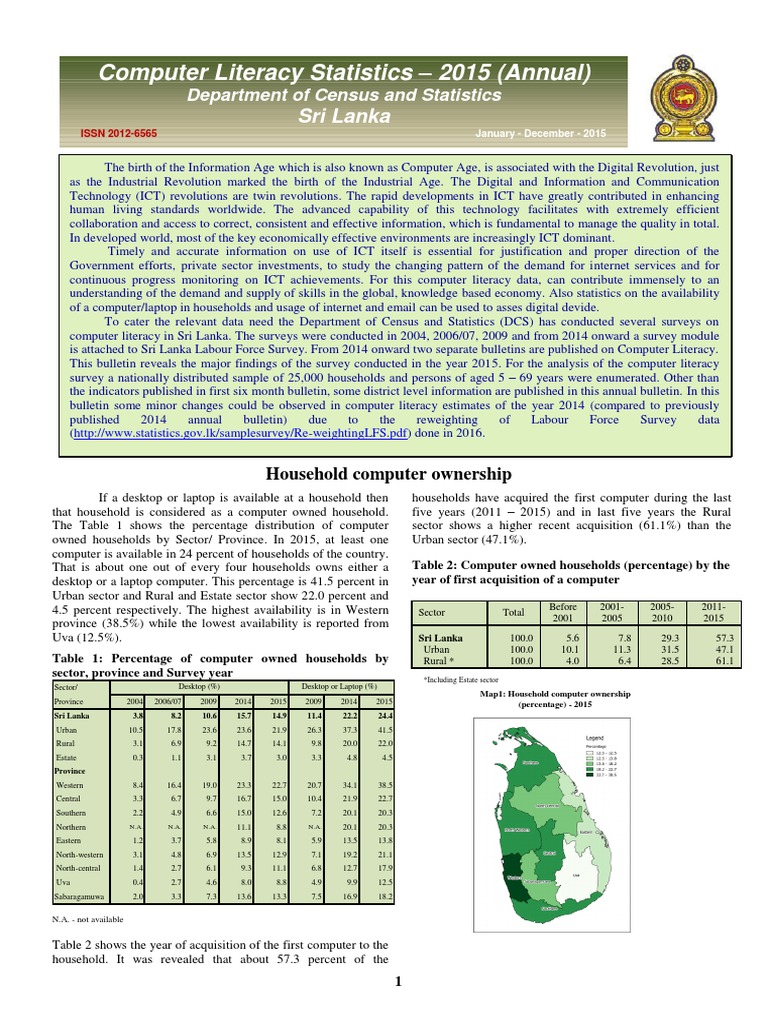 Annual BuletinComputerLiteracy 2015 | PDF | Literacy | Information And ...