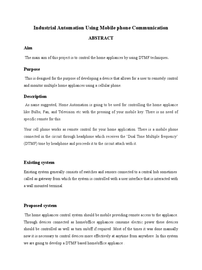 Mobile Control for Home Automation | PDF | Telephone | Equipment