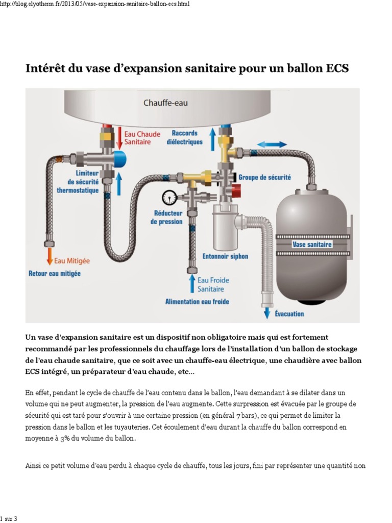 Installation d'un Vase d'Expansion Sanitaire PDF Technologie — free download