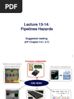 Lecture 13-14: Pipelines Hazards": Suggested Reading:" (HP Chapter 4.5-4.7) "