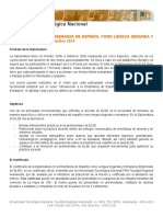 Diplomatura en La Enseñanza de Español Como Lengua Segunda y Extranjera