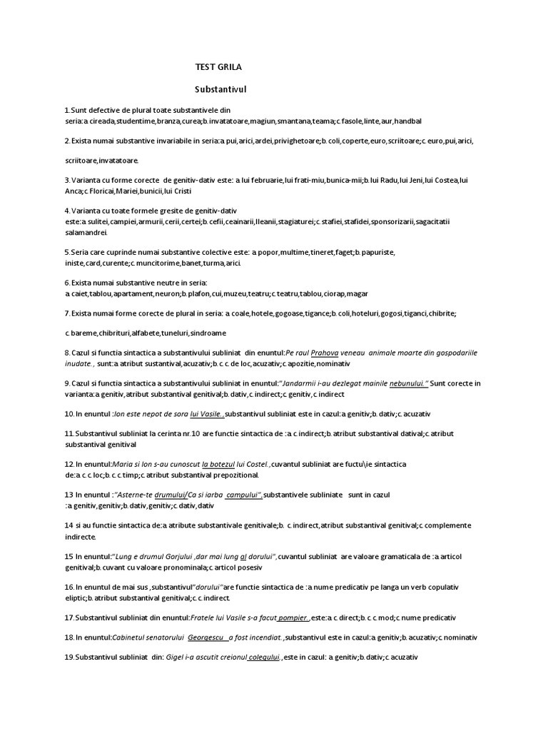 4 Test Grila | PDF