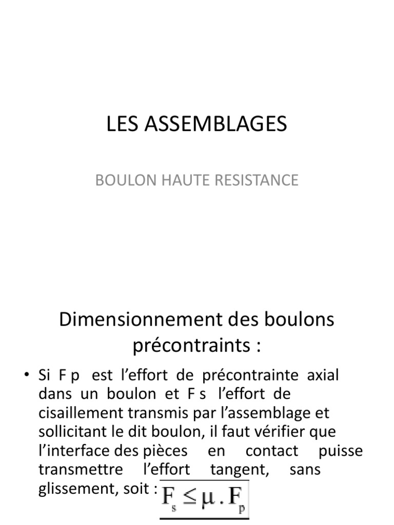 Boulon Hr Pdf Contrainte De Cisaillement Vis De Fixation