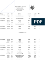 Eastern Arizona College Police Academy Class 06 Schedule: Date-Day Time Area Subject Instructor Location Hours