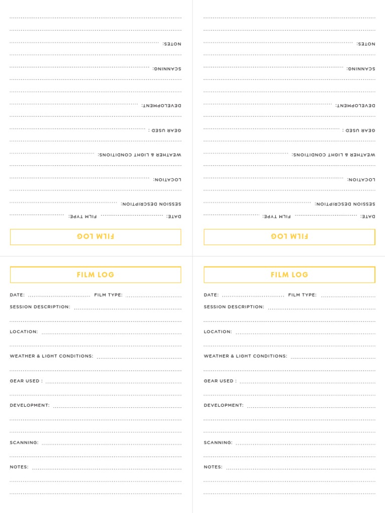 Film Log Sheet Template | PDF