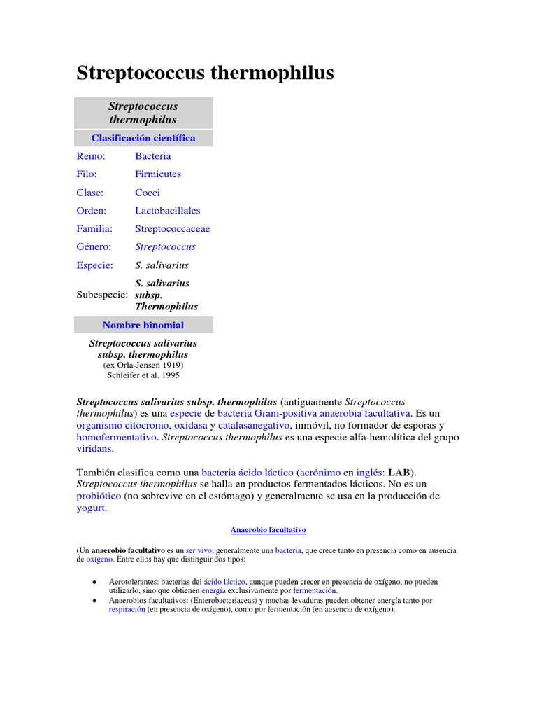 Características de Streptococcus thermophilus | PDF | Citocromo | Science