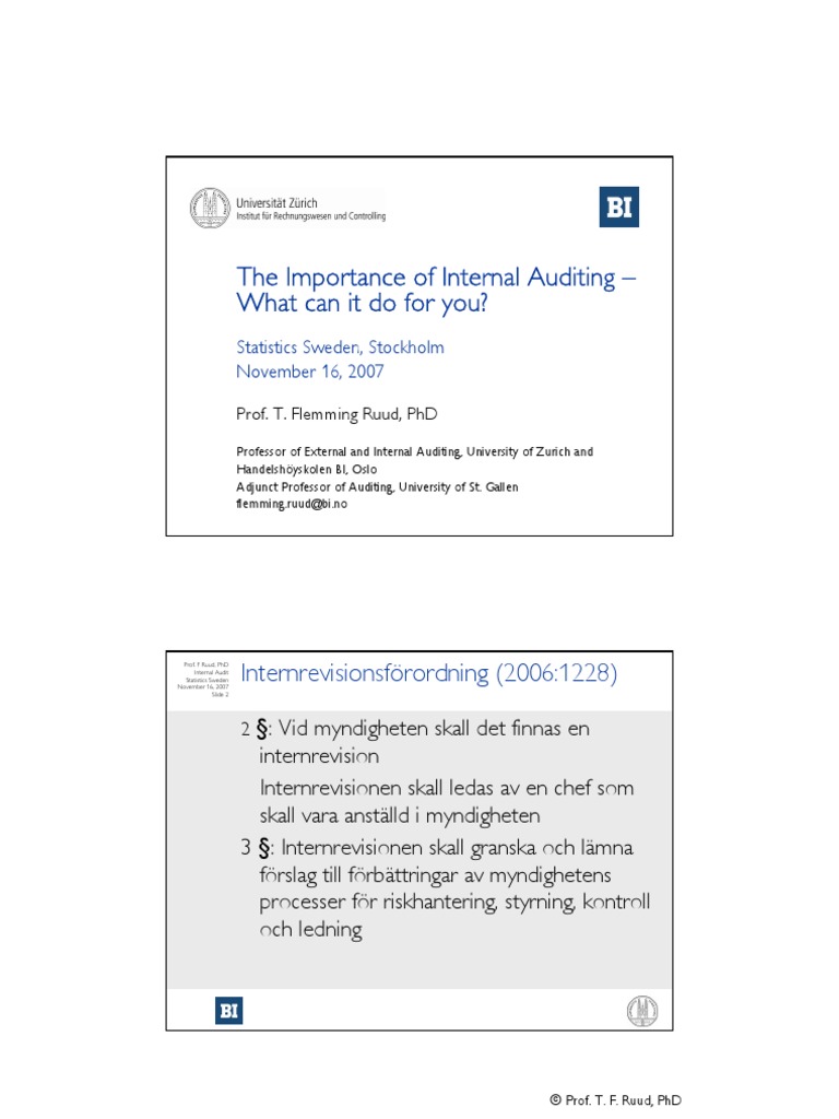 The Importanceof Internal Audit F | PDF