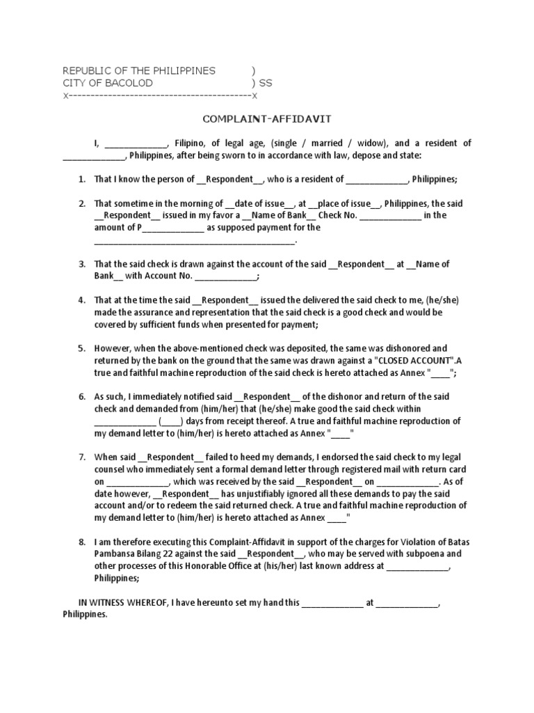 Complaint Form For Bp 22 Pdf Cheque Banking