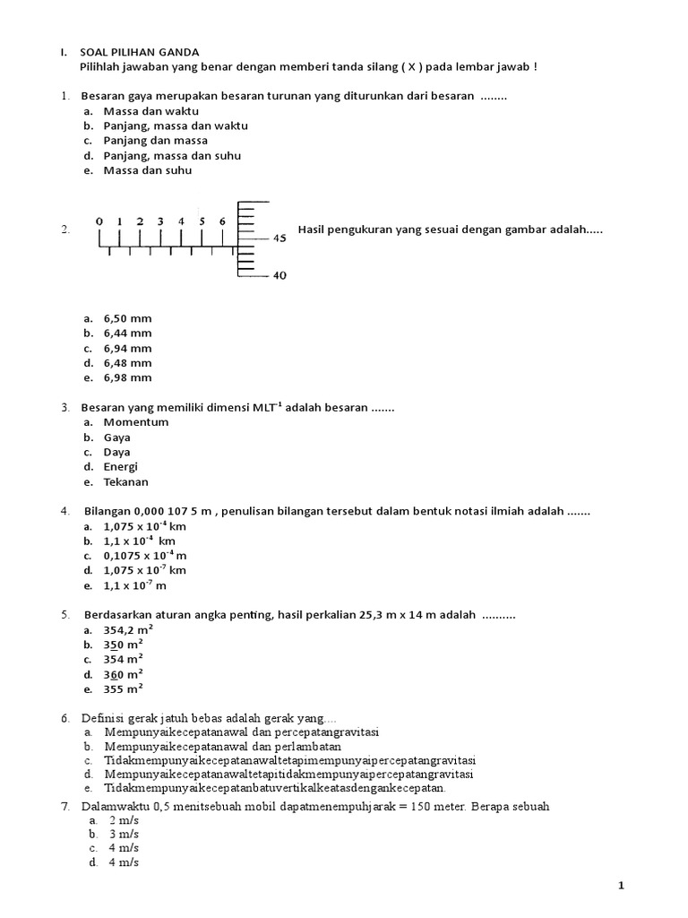 Contoh Soal Pilihan Ganda Notasi Ilmiah Dunia Sosial