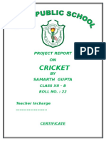 Samarath Gupta's Cricket Project Report