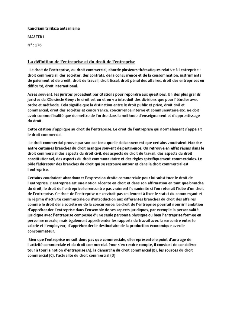 Devoir Maurice Docx Commerce Affaires