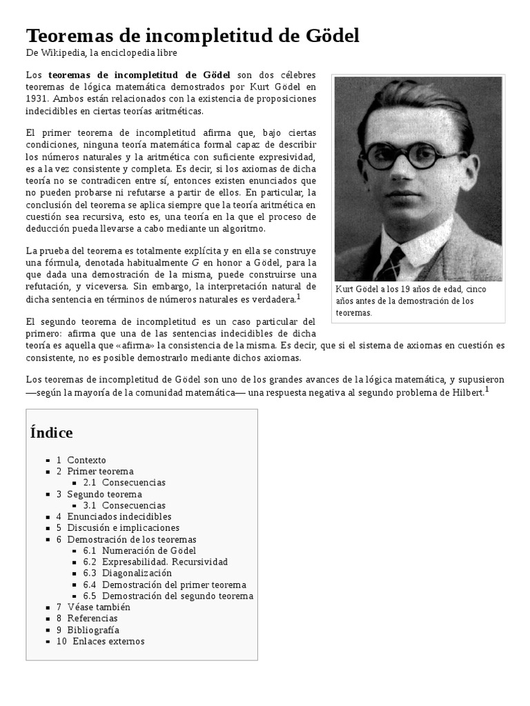 Teoremas de de Gödel PDF Axioma