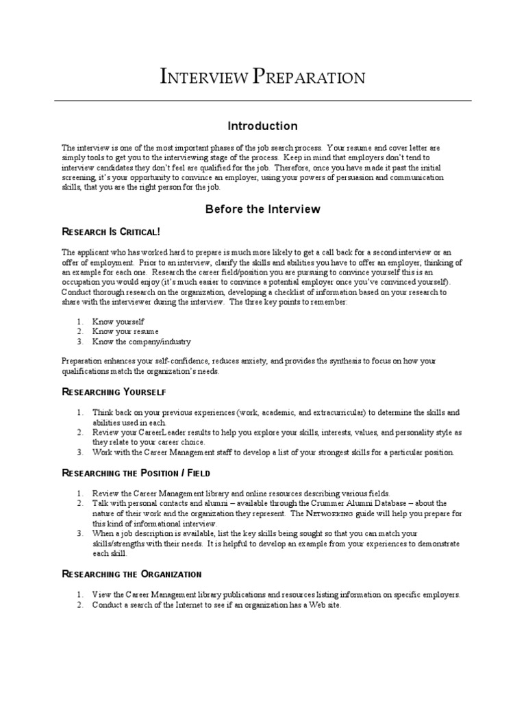 Stanford Interview Preparation | PDF | Career & Growth