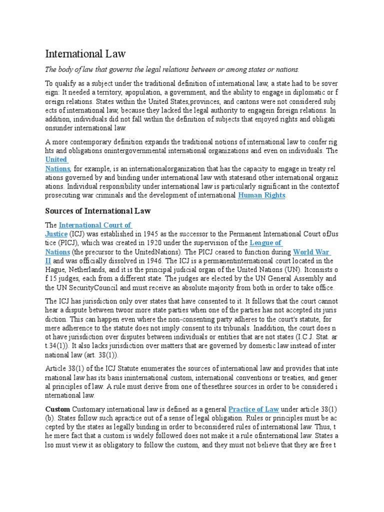 International Law | Download Free PDF | Public International Law ...