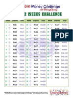 Weekly money challenge deposit and balance tracker