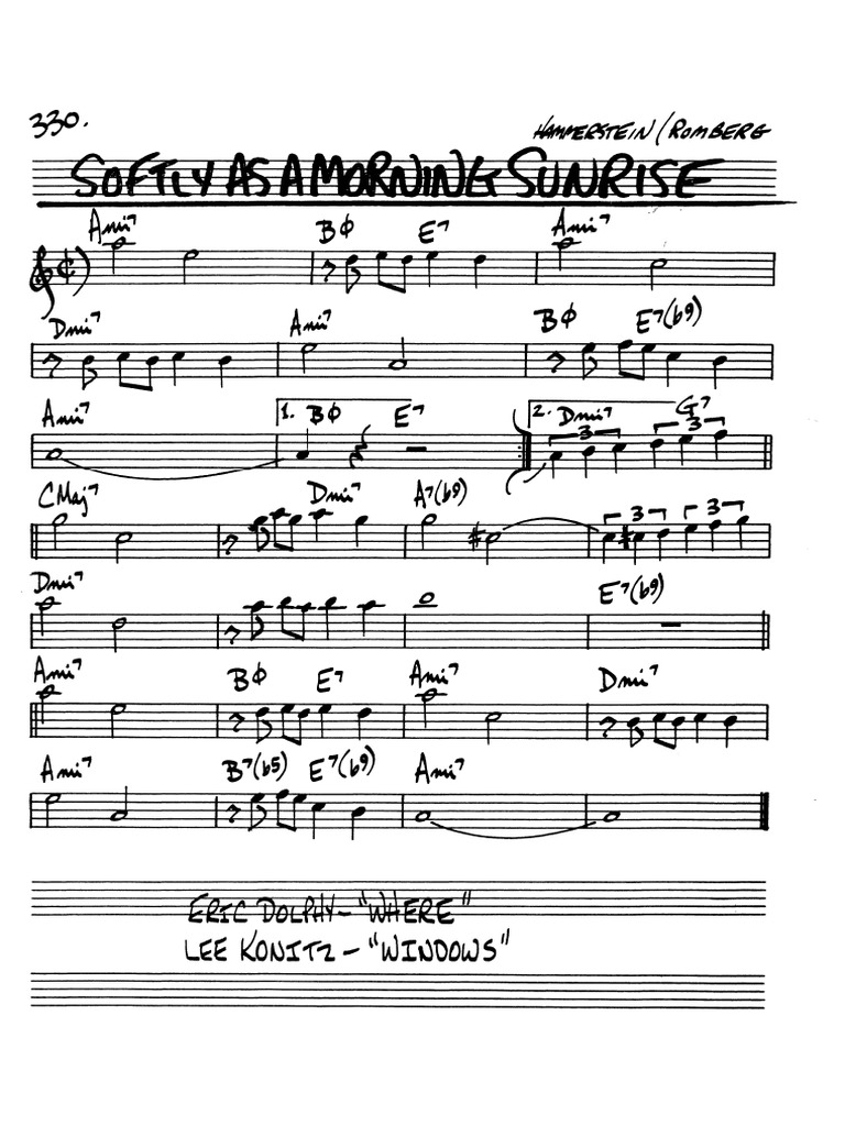 Softly As A Morning Sunrise Eb
