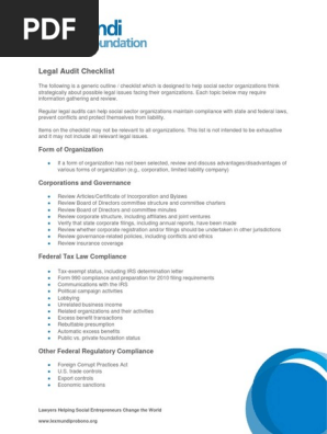 Legal Audit Checklist