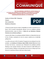 Déclaration de Hadja Diaby Sylla Mariama A L'occasion de La Célébration de La Journée Internationale Tolérance Zéro Aux Mutilations Génitales Feminines-Excision