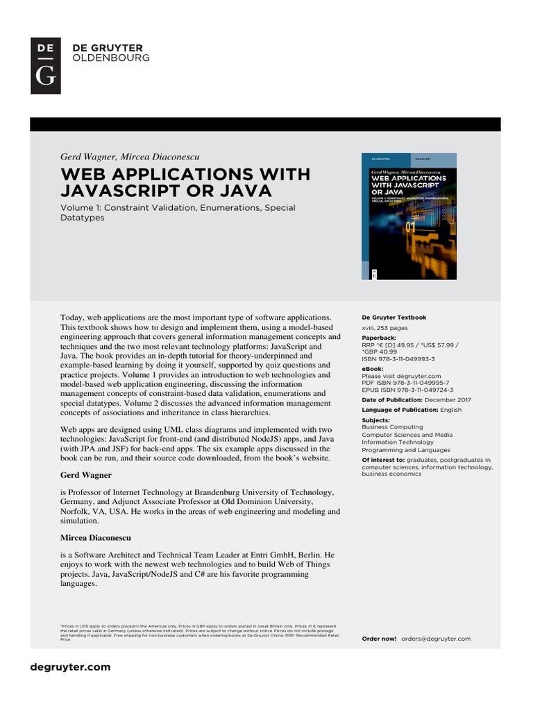 Web Applications: JavaScript & Java Guide | PDF | Application Software ...