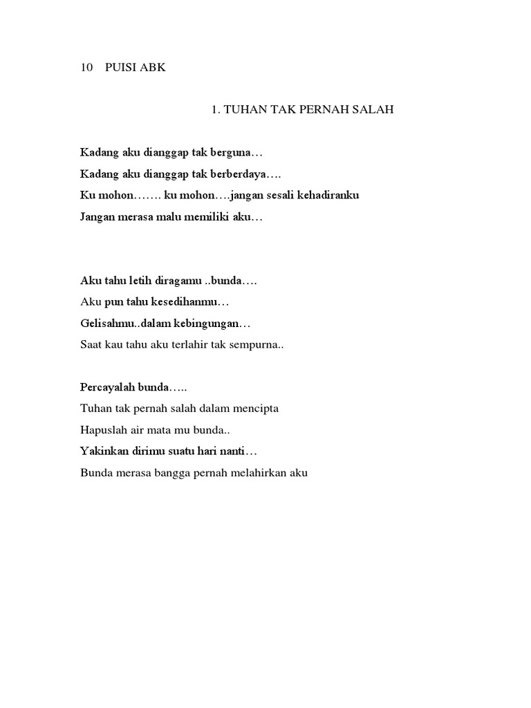 10 Puisi Abk