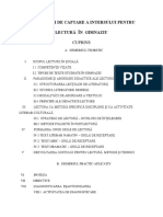 Modalități de Captare a Intersului Pentru Lectură În Gimnaziu Plan Orientativ