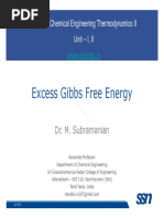 Excess Gibbs Free Energy: CH2351 Chemical Engineering Thermodynamics II Unit - I, II