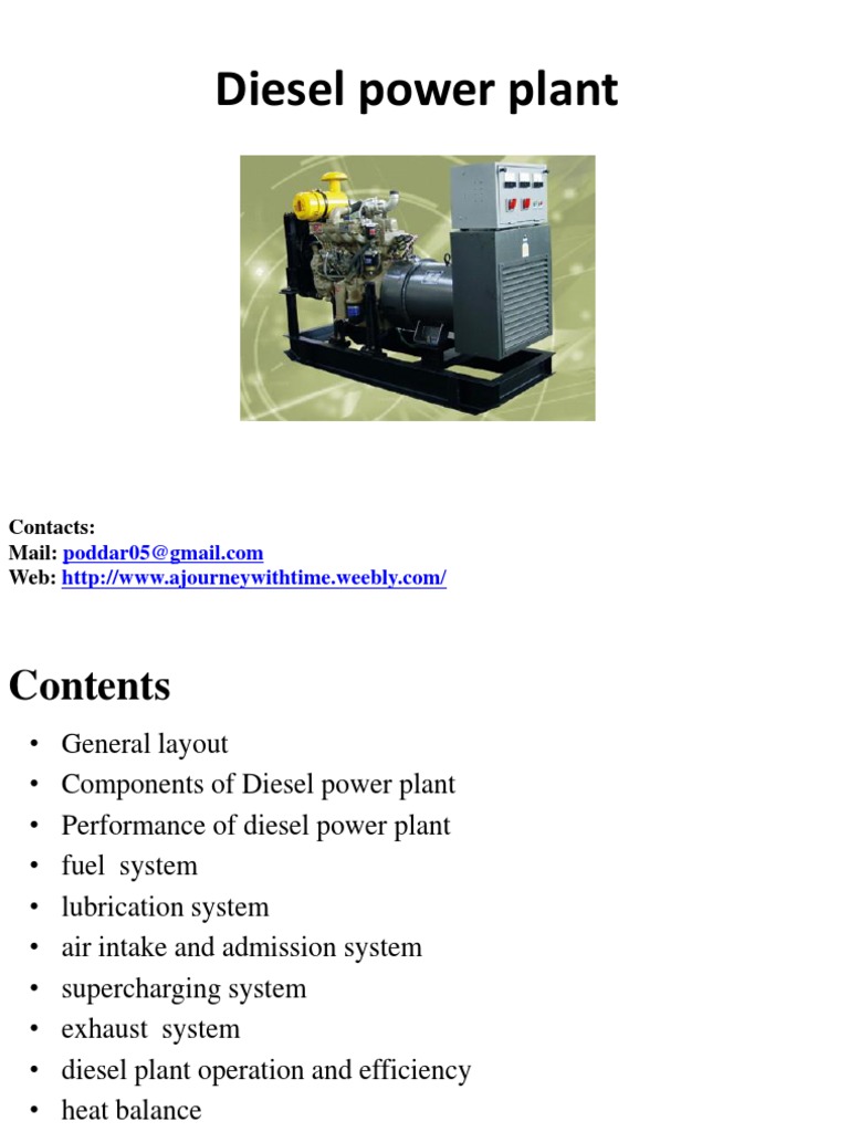 Components and Efficiency of Diesel Power Plants | PDF | Diesel Engine | Power  Station