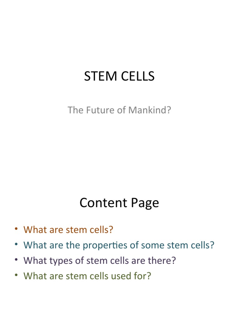 Understanding Stem Cells and Their Uses | PDF