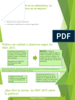 indicadores, objetivos y politica de calidad. Capacitación calidad 2016.pdf