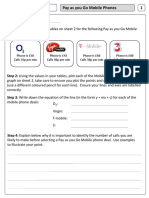 Linear Graphs - Mobile Phone Task Worksheets 1 & 3