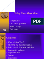 Splay Tree Algorithm: Mingda Zhao CSC 252 Algorithms Smith College Fall, 2000