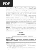 Constitucion de Empresa de Transporte