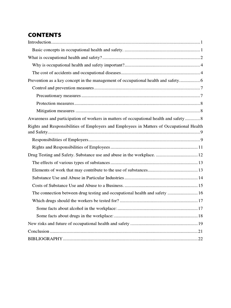 Occupational Health and Safety Overview | PDF | Occupational Safety And ...