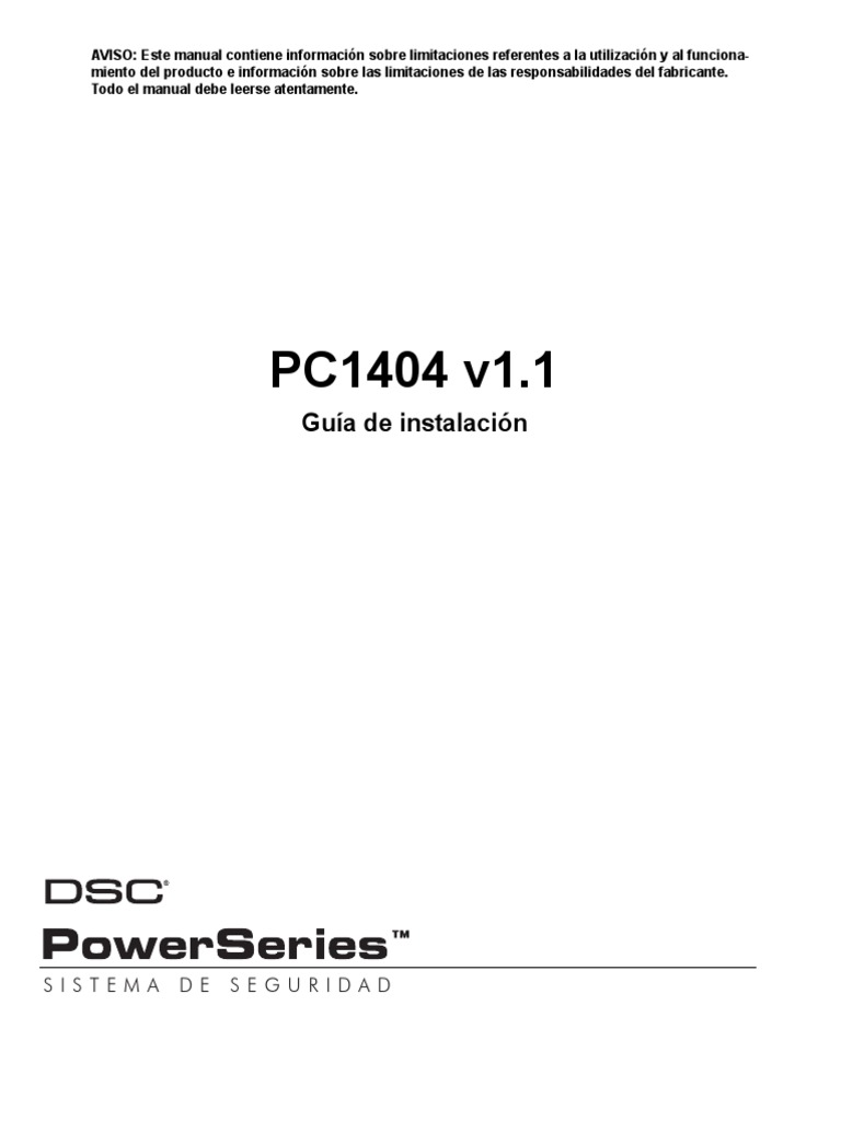 Install Manual PC1404 v1-1 Spa 29008503R001 | PDF | Transformador ...