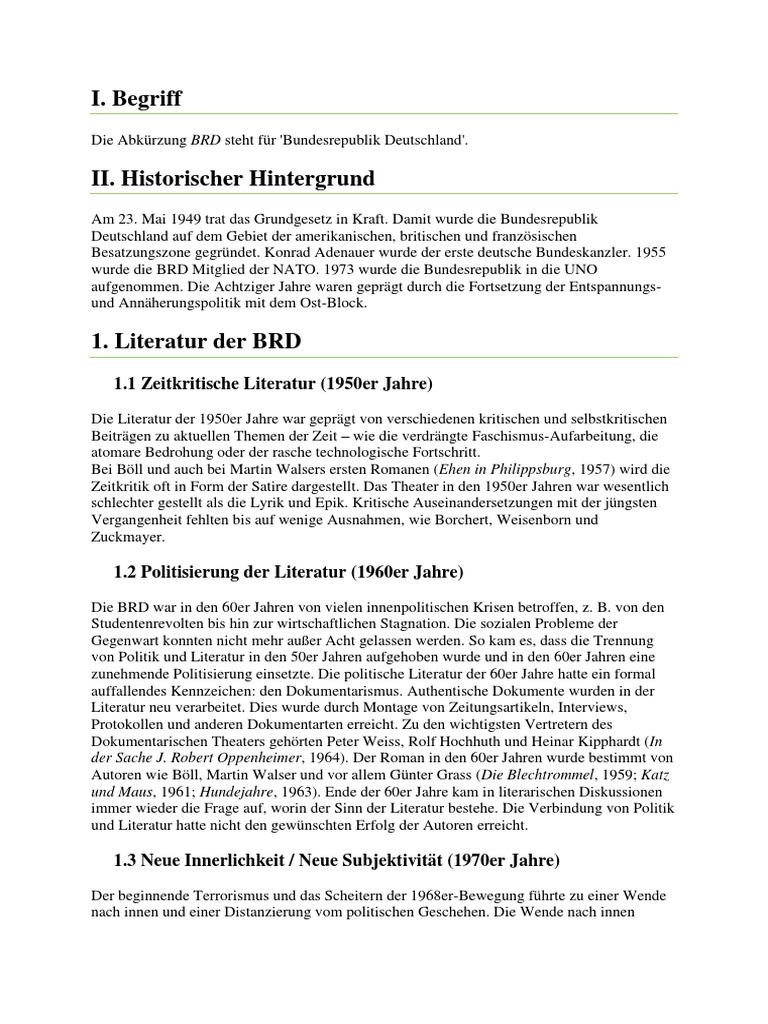 Literatur in Der BRD | PDF