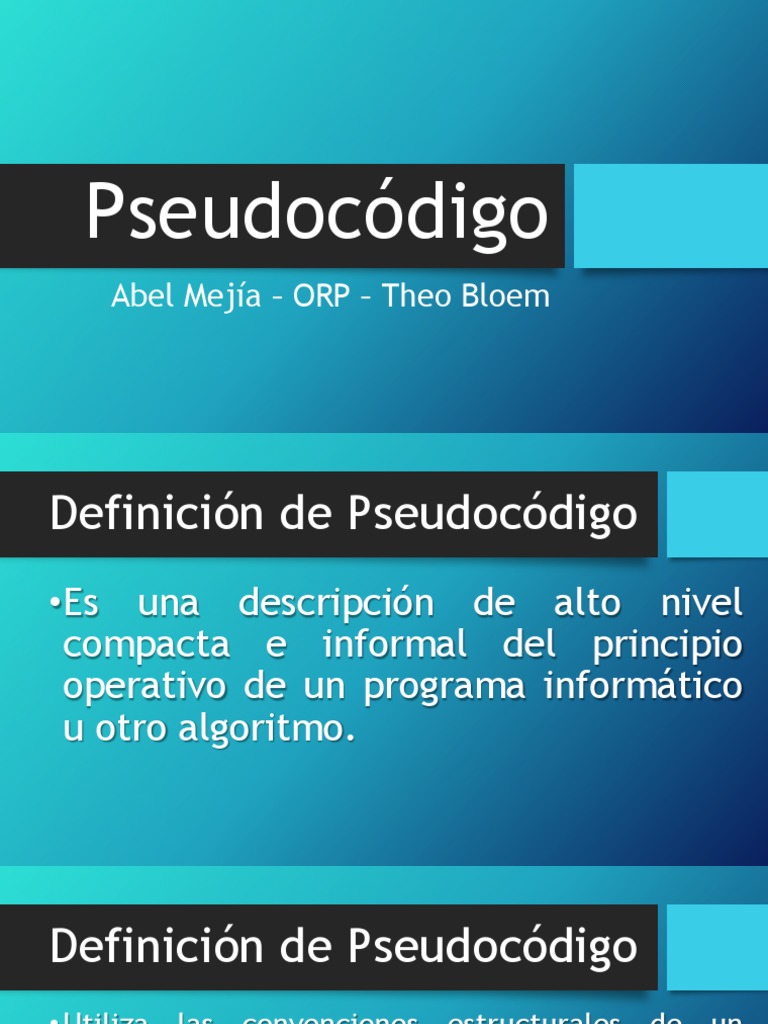 Pseudocódigo | PDF | Tipo de datos | Variable (informática)